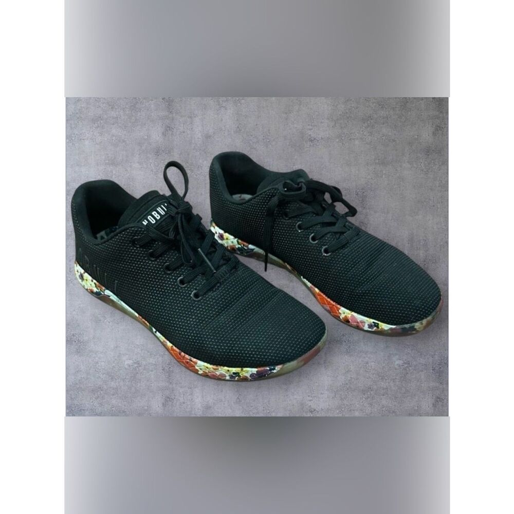 Nobull Black Sneakers with Floral Sole (UNISEX)